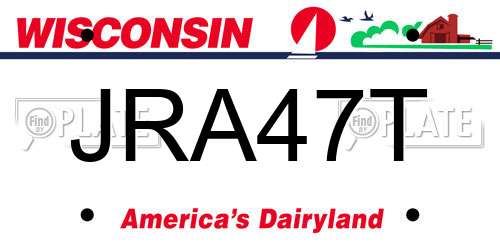 JRA47T Wisconsin License Plate