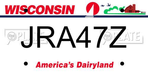 JRA47Z Wisconsin License Plate
