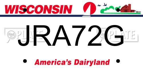 JRA72G Wisconsin License Plate
