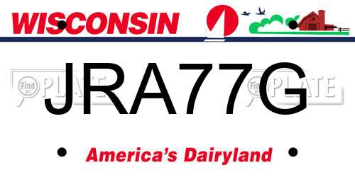 JRA77G Wisconsin License Plate