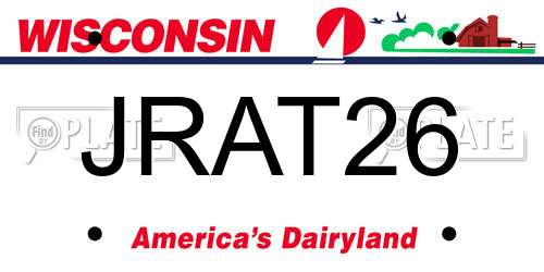 JRAT26 Wisconsin License Plate