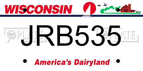 JRB535 Wisconsin License Plate