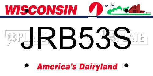 JRB53S Wisconsin License Plate