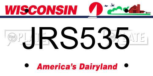 JRS535 Wisconsin License Plate