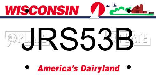 JRS53B Wisconsin License Plate