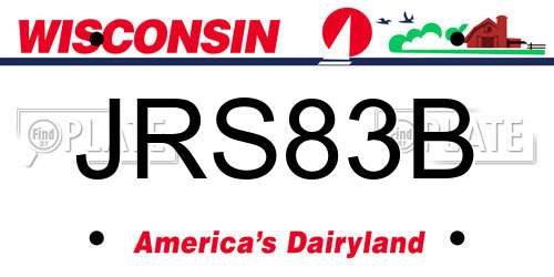 JRS83B Wisconsin License Plate