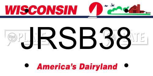 JRSB38 Wisconsin License Plate
