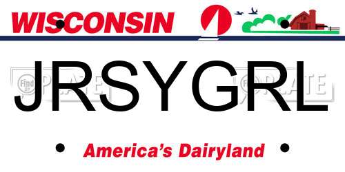 JRSYGRL Wisconsin License Plate