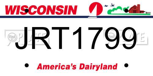 JRT1799 Wisconsin License Plate
