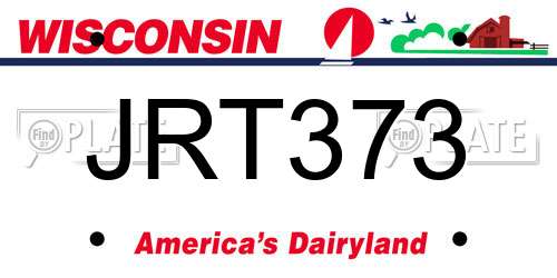 JRT373 Wisconsin License Plate