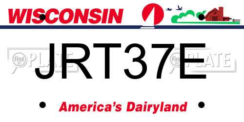 JRT37E Wisconsin License Plate