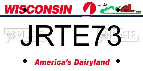 JRTE73 Wisconsin License Plate