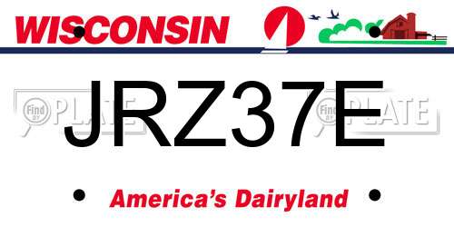 JRZ37E Wisconsin License Plate