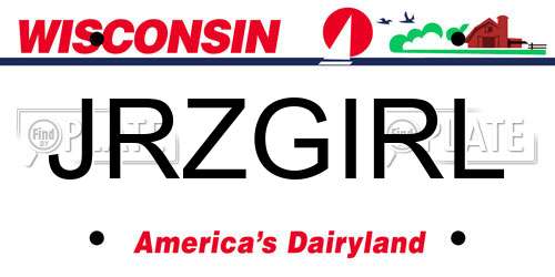 JRZGIRL Wisconsin License Plate