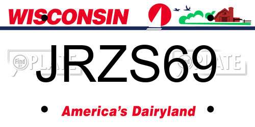 JRZS69 Wisconsin License Plate