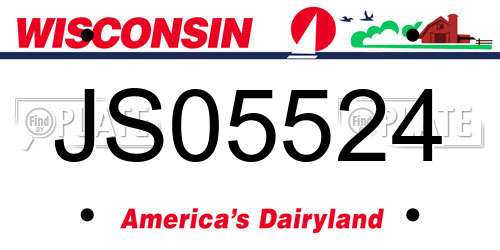 JS05524 Wisconsin License Plate