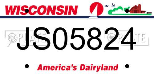 JS05824 Wisconsin License Plate