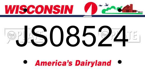 JS08524 Wisconsin License Plate