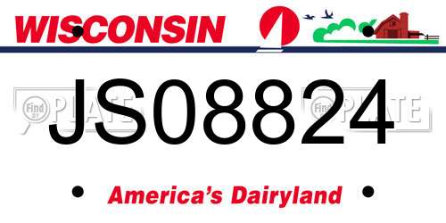 JS08824 Wisconsin License Plate