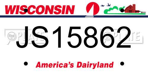 JS15862 Wisconsin License Plate