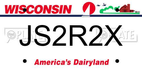 JS2R2X Wisconsin License Plate