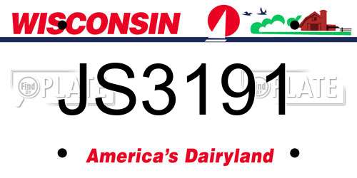 JS3191 Wisconsin License Plate
