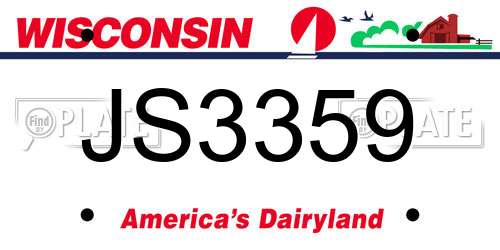 JS3359 Wisconsin License Plate