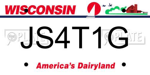 JS4T1G Wisconsin License Plate