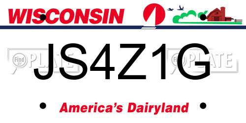 JS4Z1G Wisconsin License Plate