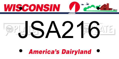 JSA216 Wisconsin License Plate