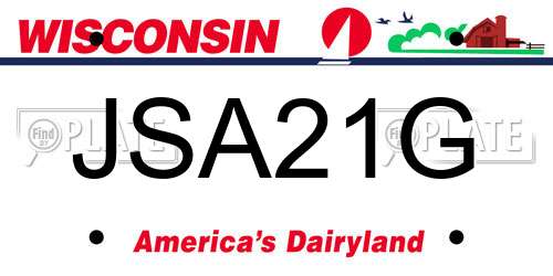 JSA21G Wisconsin License Plate