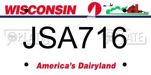 JSA716 Wisconsin License Plate