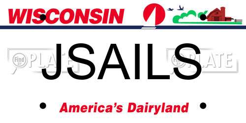 JSAILS Wisconsin License Plate