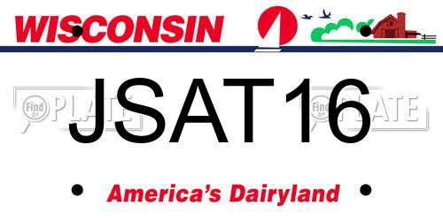 JSAT16 Wisconsin License Plate