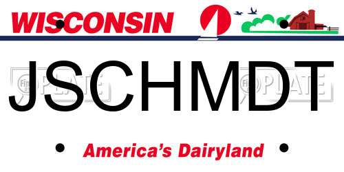 JSCHMDT Wisconsin License Plate
