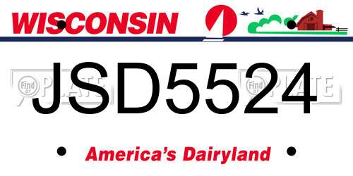JSD5524 Wisconsin License Plate