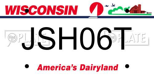 JSH06T Wisconsin License Plate