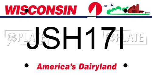 JSH17I Wisconsin License Plate