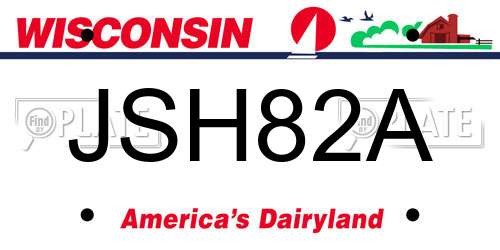 JSH82A Wisconsin License Plate