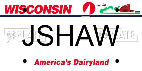 JSHAW Wisconsin License Plate