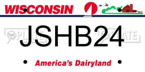 JSHB24 Wisconsin License Plate