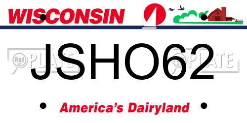 JSHO62 Wisconsin License Plate