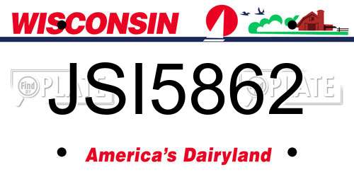 JSI5862 Wisconsin License Plate