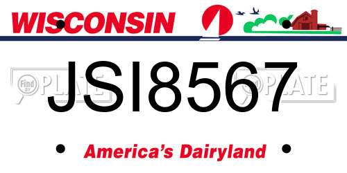 JSI8567 Wisconsin License Plate