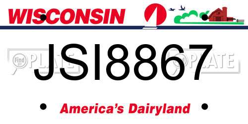 JSI8867 Wisconsin License Plate