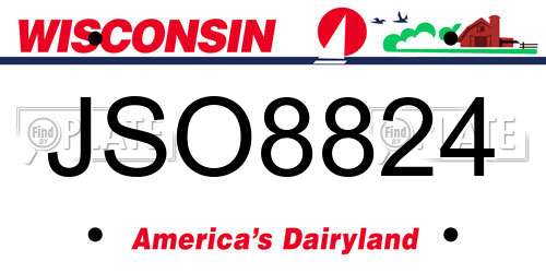 JSO8824 Wisconsin License Plate