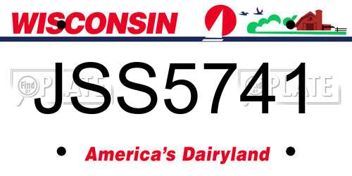 JSS5741 Wisconsin License Plate