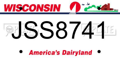 JSS8741 Wisconsin License Plate