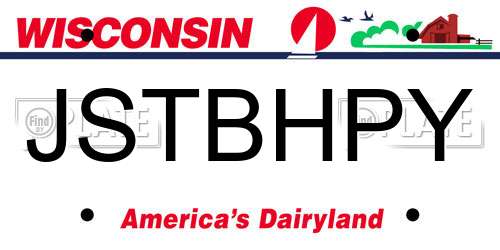 JSTBHPY Wisconsin License Plate