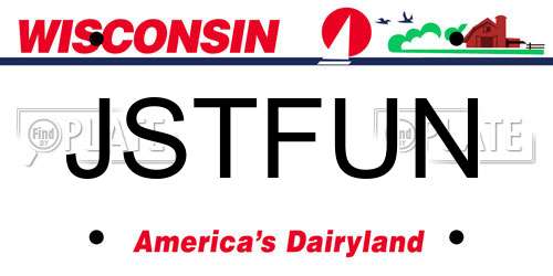 JSTFUN Wisconsin License Plate